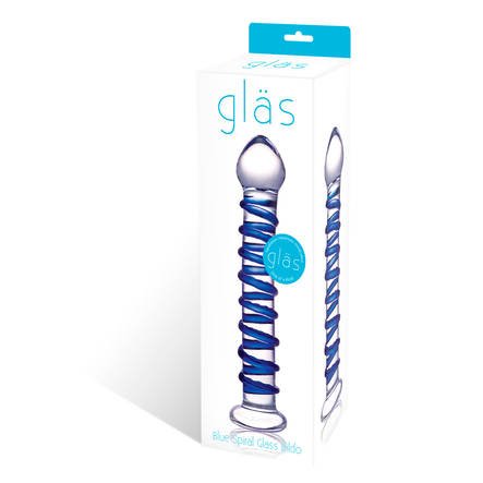 Dildo Gläs Blue Spiral Glass Dildo 18cm - Dildot - 4890808063392 - 2